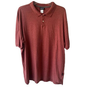 Patagonia Mens XL Organic Cotton Short Sleeve Polo Shirt Heathered Red Outdoor